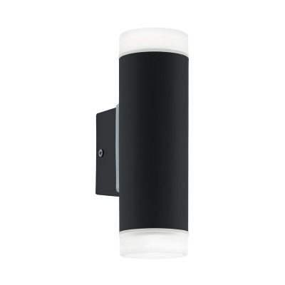 Zwarte moderne up down wandlamp kunststof, Marlies, IP44
