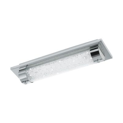 Chromen design plafondlamp glas, Iris, 8W, 4000K LED, IP44