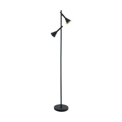 Zwarte vloerlamp Marielle, staal
