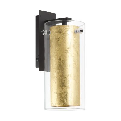 Zwarte moderne wandlamp staal, Barceno, met schakelaar