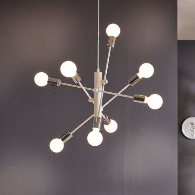 Witte hanglamp staal, Pauline