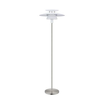 Witte design vloerlamp, Lariana, staal