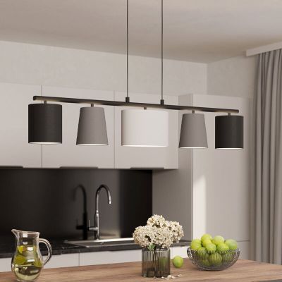 Grijze moderne hanglamp staal, Anina