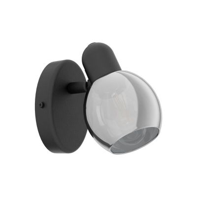 Zwarte design plafondspot, Ritchy, staal
