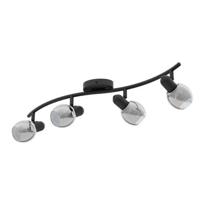 Zwarte design plafondspot, Ritchy, staal