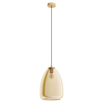 Amberkleurige design hanglamp glas, Fredericus