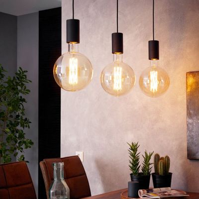 Zwarte hanglamp staal, Samed