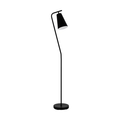 Zwarte retro vloerlamp, Silvio, staal