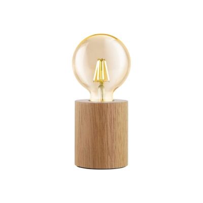 Bruine landelijke tafellamp, Yannic, hout