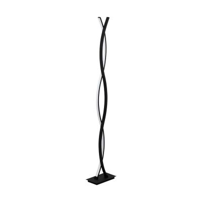 Zwarte moderne vloerlamp aluminium, Arantxa, 32W, 3000K LED, met schakelaar