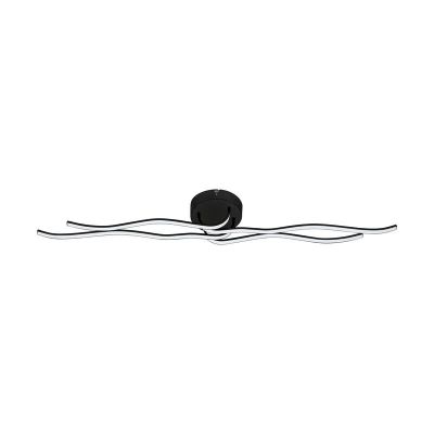 Zwarte moderne plafonnière aluminium, Therese, 36W, 3000K LED