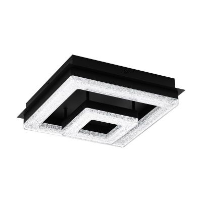 Zwarte design plafonnière staal, Arjo, 12W, 3000K LED