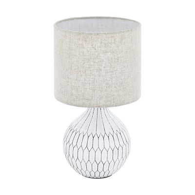 Witte tafellamp Angele, keramiek
