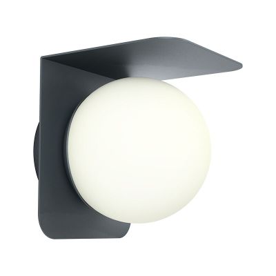 Zwarte moderne buitenlamp, Lute, aluminium, IP44