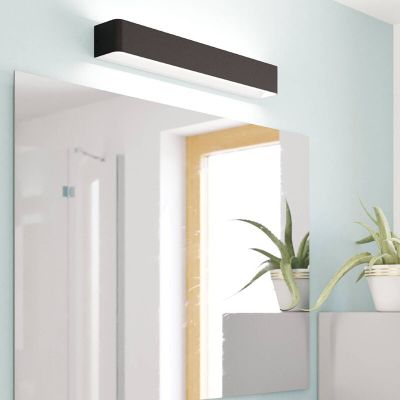 Zwarte moderne badkamer wandlamp aluminium, Rafael, 26,5W, 3000K LED, IP44