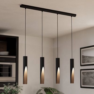 Zwarte moderne hanglamp staal, Aloysius