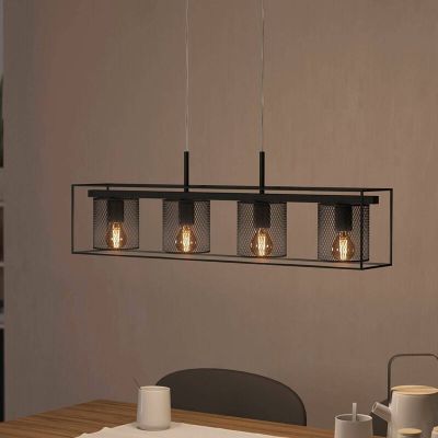 Zwarte industriële hanglamp aluminium, Thiemo