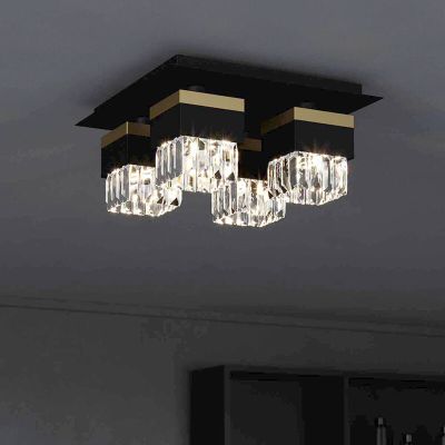 Zwarte design plafondlamp glas, Wensley