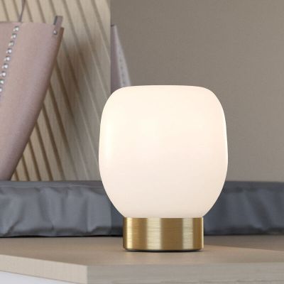 Witte design tafellamp glas, Jeannine, met schakelaar