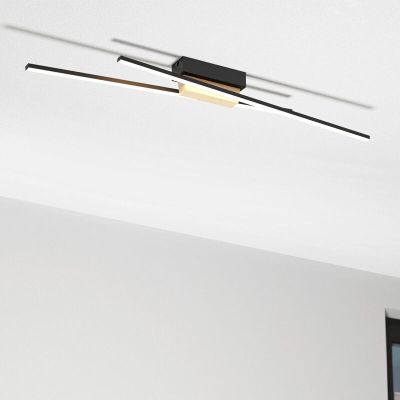 Zwarte moderne plafondlamp aluminium, Leintje, 13W, 3000K LED
