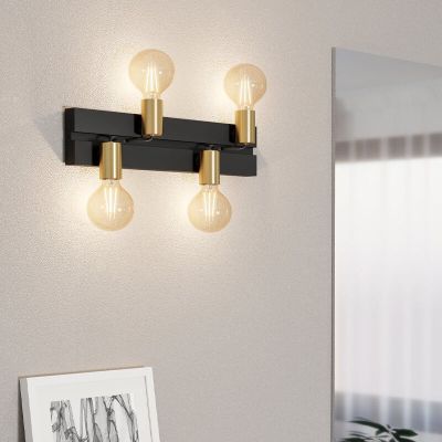 Zwarte wandlamp aluminium, Jelka