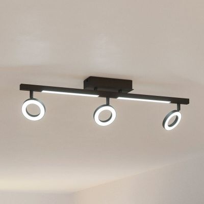 Zwarte moderne plafondspot aluminium, Madelinde, 3,2W, 3000K LED