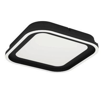 Zwarte moderne plafondlamp aluminium, Thijn, 11W, warm tot koud wit verstelbare LED, 3-staps dimbaar