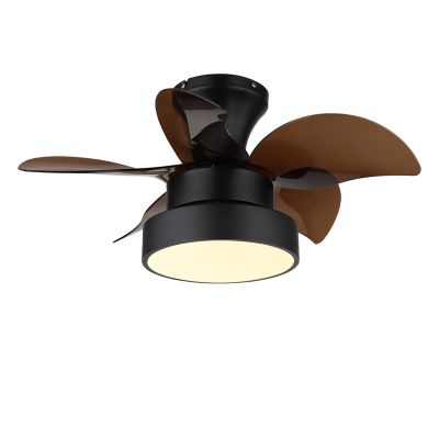 Nikkelen design plafondventilator metaal, Mahmut, 22W, white switch LED, met afstandsbediening