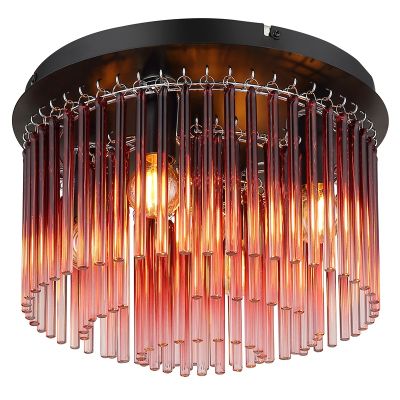 Rode design plafondlamp glas, Genelva