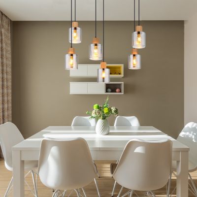 Industriële hanglamp rookglas, Abelon