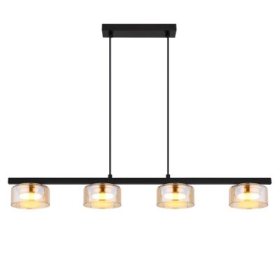 Amberkleurige design eettafel hanglamp metaal, Jamahl