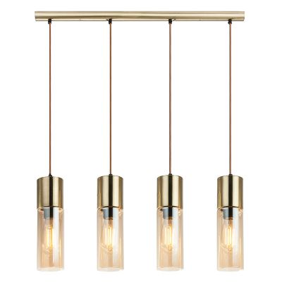 Design hanglamp Xena, amber, glas