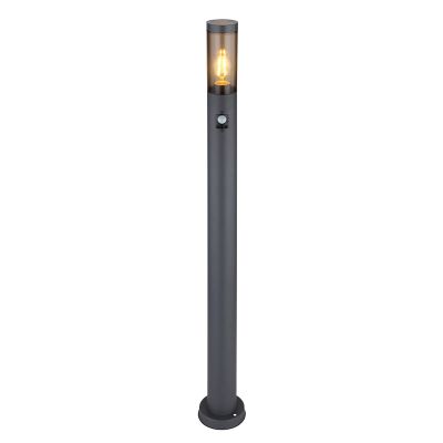 Zwarte moderne staande buitenlamp met bewegingssensor rvs, Ishara, IP44
