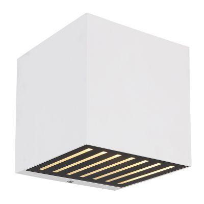 Witte moderne up down wandlamp aluminium, Moesha, 6W, 3000K LED, IP54