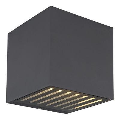 Antraciete moderne up down wandlamp aluminium, Moesha, 6W, 3000K LED, IP54