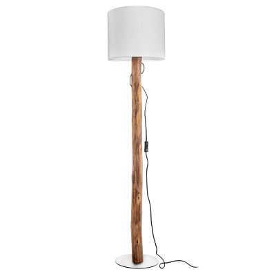 Landelijke vloerlamp hout, Najima, met schakelaar