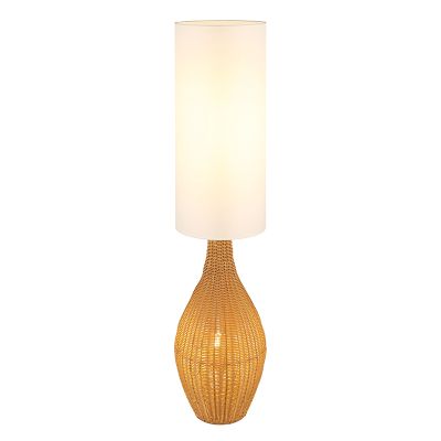 Witte landelijke vloerlamp stof, Nelleke, met schakelaar