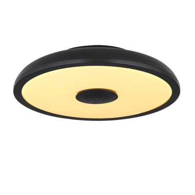 Zwarte plafonnière Musica, kunststof, modern, geïntegreerd LED