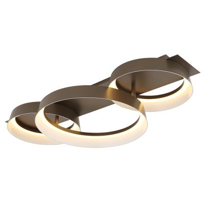 Bruine design plafonnière metaal, Sybrich, 40W, 3000K LED