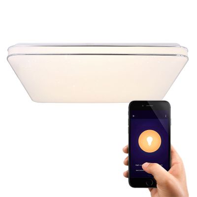 Witte smart plafondlamp Alison, metaal, warm tot koud wit verstelbare LED
