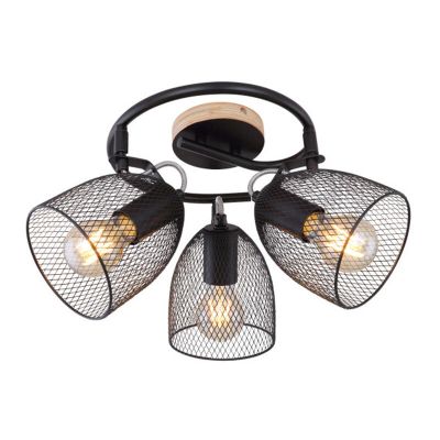 Zwarte plafondspot Balenco, metaal, industrieel