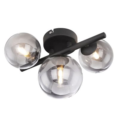 Design wandlamp Melinda, zwart, rookglas