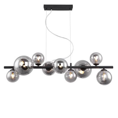 Design hanglamp Melinda, zwart, rookglas