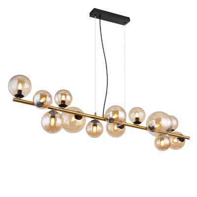 Amberkleurige design hanglamp glas, Melinda