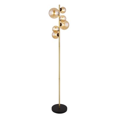 Design vloerlamp Melinda, amber, glas