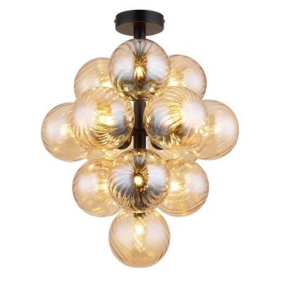 Amberkleurige design plafondlamp glas, Caithlin