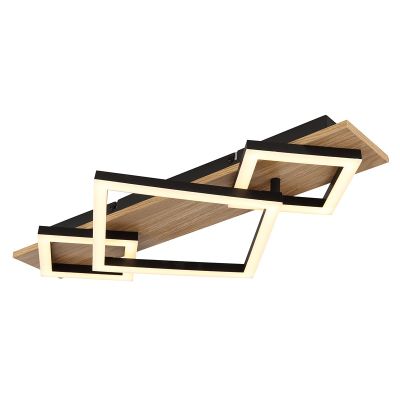 Zwarte design plafondlamp metaal, Beniamino, 24W, 3000K LED