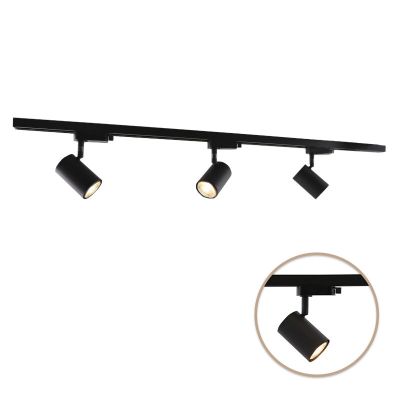1M zwart 1-fase railverlichting systeem + 3 Elena railspots