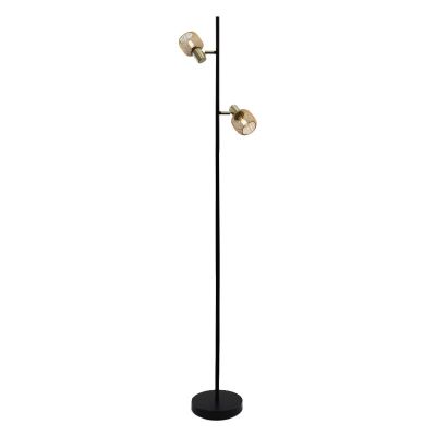 Industriële vloerlamp Emado, goud, metaal