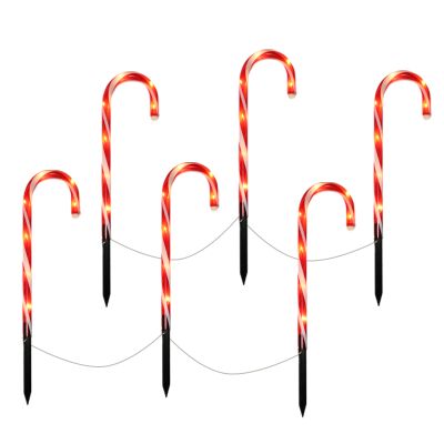 6 zuurstok tuinstekers, 8 standen, IP44